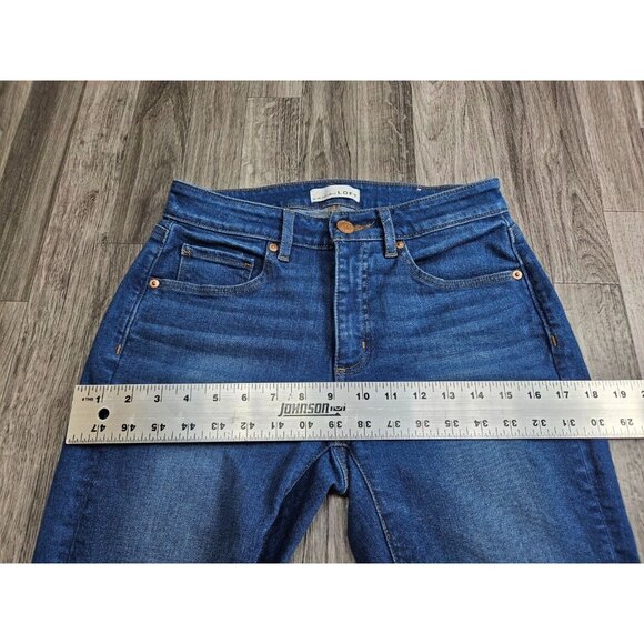(3/$35) Loft Size 26 / 2 Curvy Skinny Cropped Slim Pockets Distressed Blue Jeans - Picture 11 of 14